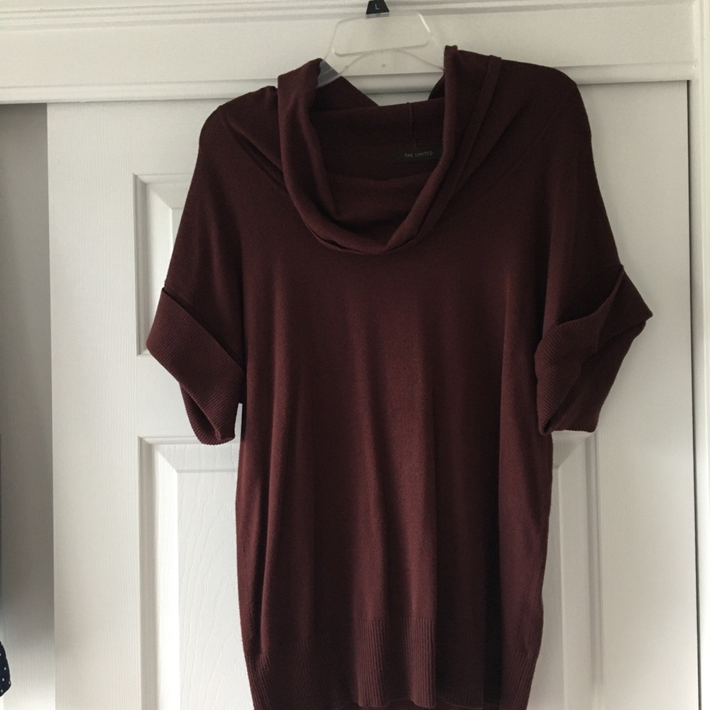 The Limited short sleeve cowl neck sweater